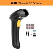택배스캐너 바코드스캐너 무선바코드스캐너 바코드 스캐너 1D 레이저 2.4G 블루투스 자동 스캔 라벨 지원 UPC EAN 리더 총 슈퍼마켓 소매, A30 1D 무선