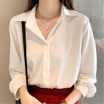 여성 기본 쉬폰 블라우스 직장인 하객룩 무지 4컬러