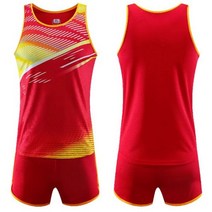 마라톤복 2 개/대 남성 운동복 퀵 드라이 맞는 조깅 정장 운동 의류 마라톤 조끼 반바지 실행 세트, 빨간색, 2xl(175-180cm)