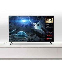 98인치 UHD 스마트TV 대형 LED TV 4K 중소기업 TV모니터 넷플릭스 유튜브, 벽걸이설치(고정브라켓포함)