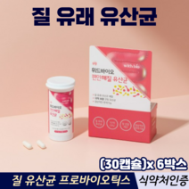 질유래유산균 프로바이오틱스 프리바이오 유산균캡슐 장건강 식약처인증 여성 질유산균, 6박스, 30캡슐