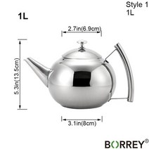 약탕기 가정용 업소용 한약 도자기 중탕기 대용량 홍삼 달임기 전기 탕약기 BORREY 2L 스텐 찻주전자 차 인, 05 Style 1 (1L)