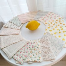 젬마정 티코스터 거즈 4중 홈카페 면 천 컵받침 제로웨이스트..., 선택:체크그린, 단품