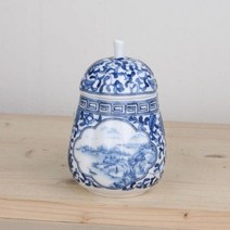 청화백자 당초산수화 호박모양 차통(3), 본상품선택