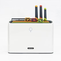 도마 칼 소독기 통합 도마 이유식 보충 분류 도마 칼 랙 보관 살균 건조기, 소독 호스트 + 3개의 보드 + 3개의 칼(다색)