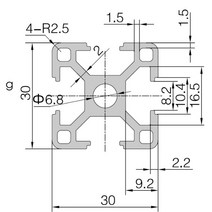 DIY CNC 3D 프린터 작업대용 3030 알루미늄 프로파일 압출 성형 레일 유럽 표준 100-800mm 길이 1PC, 04 250mm