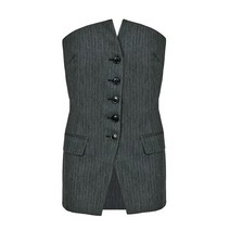 [아워레가시] 여성 핀 스트라이프 블레이저 탑 W4220BG ASH GREY