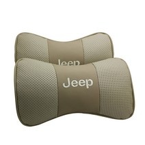 오토데코 지프(JEEP) 차량용 목쿠션 기능성 목베개 가죽쿠션, 지프 가죽목쿠션:베이지(1개)