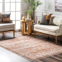 NuLOOM Kirsi 빈티지 메달리온 세탁기 세탁 가능한 부분 러그 1.5m x 2.4m(5피트 x 8피트)