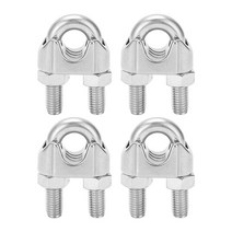 4pcs 와이어 로프 클램프 U 볼트 안장 패스너 M14 장비 밧줄 산업 가정용 텐셔너 용 헤비 듀티 와이어 로프 클램프, 하나, 은