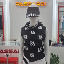파사디 로고스카시후드니트조끼 P23MKV381MBK