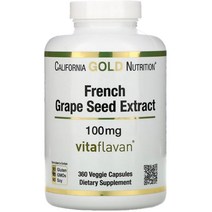 1+1 CG땡 포도씨 추출물 100mg 360정 베지캡슐 고약사 캘리포니아 골드, 2개