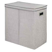 GreenWay GFL6000GR Collapsible Double Sorter Grey Linen Laundry Hamper, 1