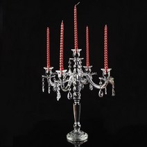 심플 크리스탈 샹들리에 촛대 캔들홀더 웨딩 파티 홈파티 파티 인테리어 촛대 럭셔리 오브제, F (높이 52CM)