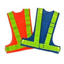 도로통제 보안요원 건설현장 반사테이프 작업 조끼 작업용, 오렌지