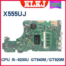 노트북 메인보드 X555UJ Asus F555U 노트북 마더 보드 I76500 I56200 I36100 4GRAM GT940M, 02 I5-6200U Type1