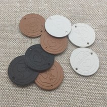 16 옵션 25Mm 원형 손으로 만든 심장 Pu 바느질 레이블 에 대수제 라운드 태그 라벨사랑, 05 White labels 12pcs