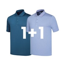 [1+1] 데일리 시원한 스판 카치온 카라 반팔티셔츠 1+1