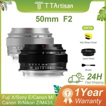 TTArtisan-50mm F2 프레임 수동 초점 프라임 포트레이트 렌즈 E 니콘 Z 캐논 M R M43 후지 X 라이카 시그마 L 마운트, [07] L-마운트, [01] Black, 07 L-마운트_01 Black