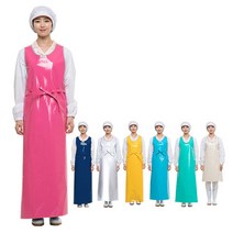 듀다스 어깨편한방수앞치마 대 HK마트 / 찍찍이 위생앞치마 식당앞치마 청소앞치마, 대/화이트베이지, 1개