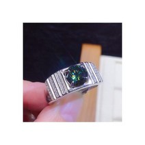 물고기애끼반지 자매 약지 천주교 솔리테어 남성 3ct 연구소 그린 Moissanite 반지 925 스털링 실버 웨딩 밴드 남자 손가락 파티 쥬얼리