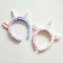 털 유니콘 동물 파티 놀이동산 사진 노래방 머리띠, 블루