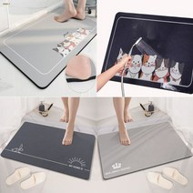 JKC 국내배송 욕실 빨아쓰는 규조토 발매트 5세대, 베이비판다(45x70)