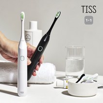 TISS 음파 전동 칫솔본품+리필2개, 화이트+화이트