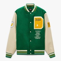 ZARA 자라 콤비 그래픽 패치 야구점퍼 Z1125