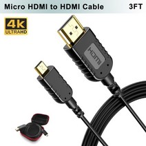FOINNEX-울트라 씬 플렉서블 마이크로 HDMI to 케이블 3 피트 짐벌 고프로 히어로 7 블랙 캐논 카메라 스태빌라이저용, Micro Cable 3FT 0.91m