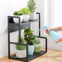 레디박스 심플 스틸 미니선반 2단, 블랙