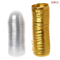 50g 둥근 달 케이크 트레이 달달 포장 상자 컨테이너 홀더 50 pcs, 황금