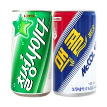칠성사이다190mlx30캔+맥콜190mlx30캔(총60캔)/안전박스포장