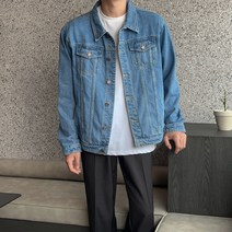 데일트 남자 오버핏 워싱 데님 자켓 청자켓
