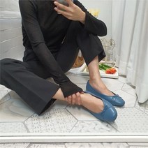 여자 리본장식 베이직 양가죽 플랫슈즈