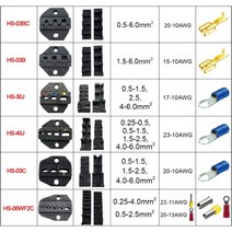 저스트인 압착 다이 HS 시리즈 펜치 조 플매트 카펫 러그 튜브 절연/비 절연 동축 케이블 터미널 공구 크림퍼, [08] 04WF Jaw, 08 04WF Jaw