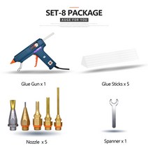 무선글루건 실리콘 미니 접착체 가정용 온도 제어 기능이있는 150w 핫멜트 글루 건, 세트 8, 우리를