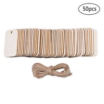 미완성 된 나무 조각 선물 태그 웨딩 생일 파티 장식에 대 한 로프와 빈 교수형 레이블 DIY 책갈피 공예, 50pcs