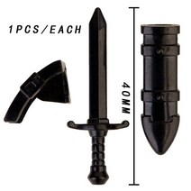 Koruit 중세 시 무기 4cm 미니 형 클라우드 타노 소드 홀 MOC 빌딩 블록 어린이용 벽돌 장난감, 11 B011(1PCS), 11 B011(1PCS)