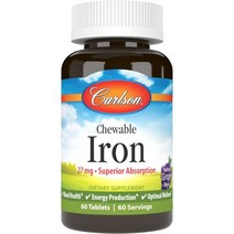 칼슨랩스 츄어블 철분 아이언 60정 2팩 Carlson Iron
