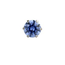 [DIAMOND WORLD] 레이디스 쥬얼리 PT900 0.4ct 슈퍼 큐빅 피어싱 6개 발톱 타입 팬시 블루 컬러 VVS1 EXCELENT H&C 큐빅 사용 편귀 피어싱