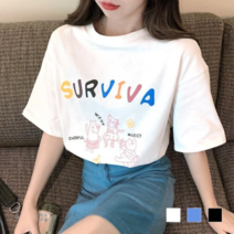 오너클랜 라운드티셔츠 스판 여성티셔츠 반팔 티셔츠코디 99
