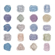 실링 인장 스티커 기념일 씰링 생일축하 연하장 새해 연말 다꾸 봉인 도장찍기 다이어리 노트북 제작 선물 로맨틱 왁스 스탬프 초대장 청첩장 손편지봉투 크리스마스 웨딩 식권(블루)