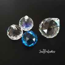 크리스탈_조명볼 2가지 크기(투명 7색 아쿠아) 썬캐쳐 자개모빌 재료 DIY, 30mm_투명(3개)