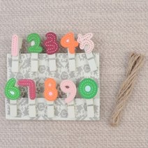 디자인 나무집게 사진걸이집게 마끈 세트 숫자 10P