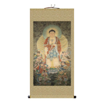 불교용품 석가모니 35_80cm 탱화 비단 불화 벽걸이 롤액자 4종택1, 02, 35_80(25_40)cm