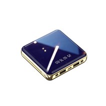 캠핑 차박 배터리 파워뱅크 30000mah mini with cable led 손전등 전원 디스플레이 안드로이드 및 사과 고속 충전용 휴대용 충전기, blue