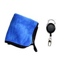 조일테크 골프공 타월 + 릴와이어, 파랑 + 회색(타월), 블랙(릴와이어), 5개입