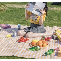 다이소돗자리 캠핑 피크닉매트, 옐로우 중형
