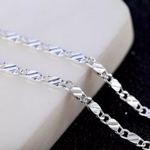 패션 18k 골드 2mm 18 22 26 사이드 체인 남성 주얼리 실버 목걸이